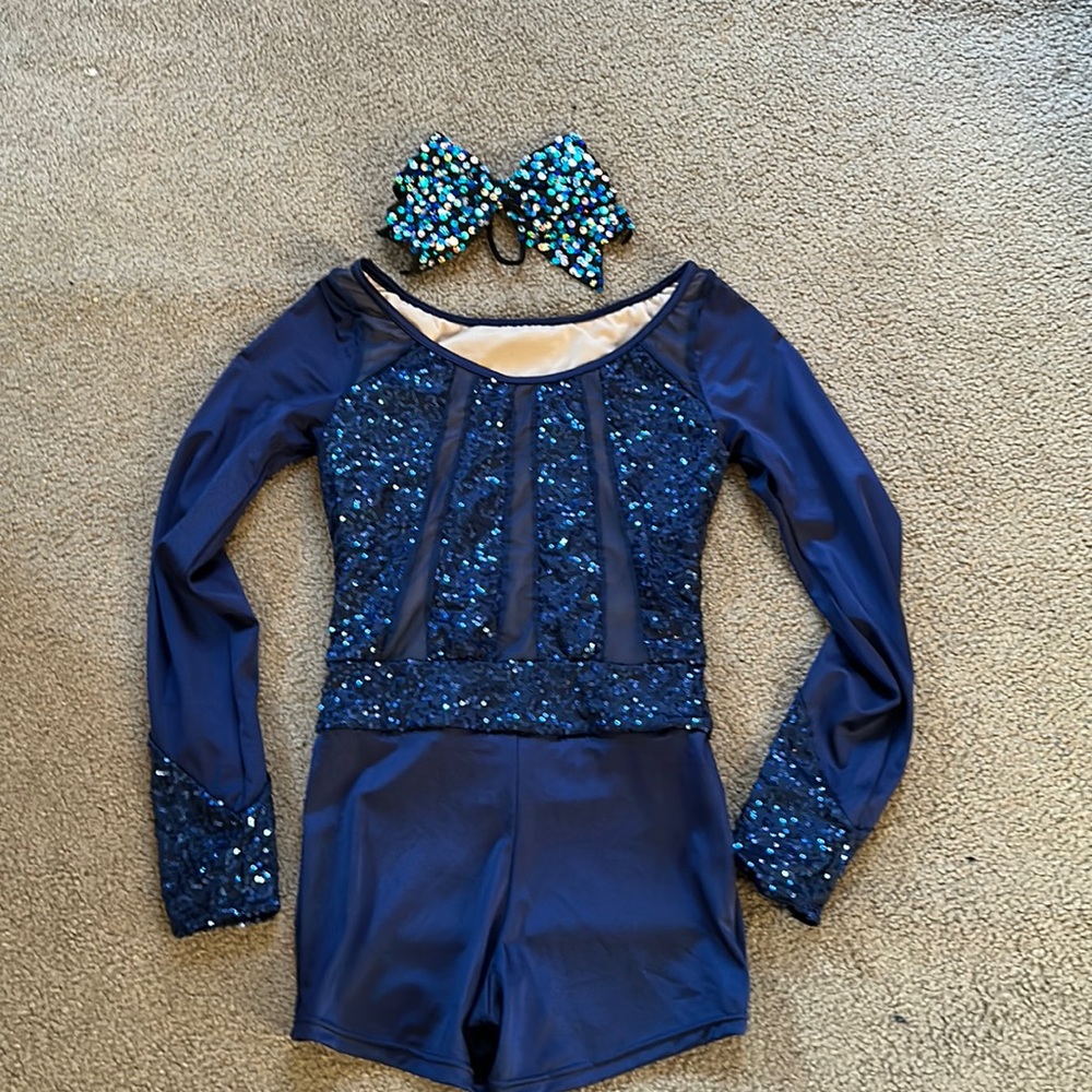 Blue sequin Pom/jazz/tap dance costume